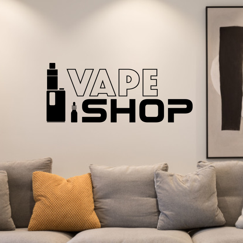 Vaping Shop - Decalcomanie da muro in vinile Vape