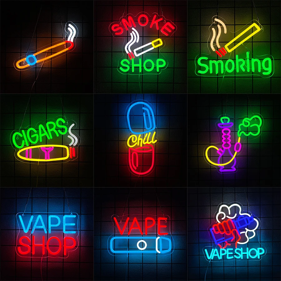 Vaping Shop - Insegna al Neon USB Luminosa a