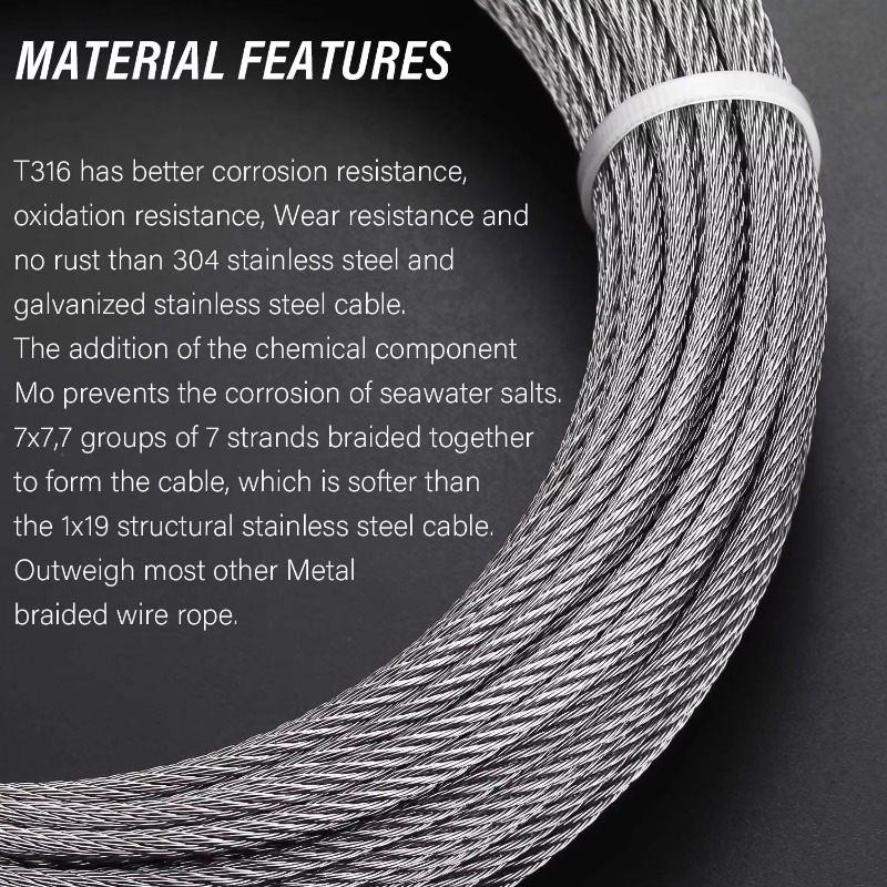 Fune metallica 7X19 Diametro 3 - Stainless Wire Ss316 recensione e prezzo